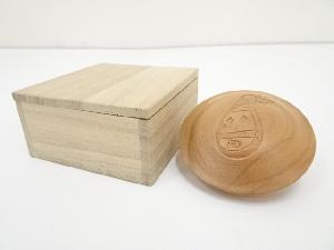 木彫琵琶図香合（保護箱）